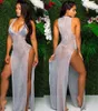 2020 New Sexy Women Crochet Cover Up Pareo Beach Cover Up Solid See Through Sexy Sun Dress Summer Beach Wear dress