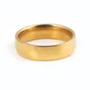 Anello di moda 24k semplice da 4 mm Anello di moda italiano Anello di fidanzamento a forma di anello di fidanzamento color oro