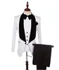 Costume homme marié Tuxedos châle revers costumes de mariage pour hommes (veste + pantalon + gilet + nœud papillon) costumes de garçon d'honneur rouge blanc noir