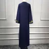 Marokkanische Kaftan-Abendkleider, Marineblau, muslimische Abendkleider, lange Ärmel, Applikationen, formelles Kleid, elegante Ballkleider 2019, Dubai Abaya