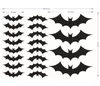 Halloween Bat Wall Sticker 20PCs Vattentät flyttbar väggklistermärke Hem Sovrum Dekal Hem Väggfönster Dekoration Svart