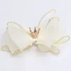 15623 Baby Girls Barrette Kids Bokwnot Barrettes Barn Tre-Layer Organza Bowknot Crown Hairpins Hair Clip Hårtillbehör