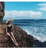 Bikini Siyah Minimalist Backless Seksi Belly Üçgen V Yaka Bahar Beach Resort Mayo Tek Parça Mayo Kadınlar