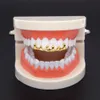 Gold Silver Grillzs Single Tooth Grillz Cap Top Bottom Grill Bling Custom Teeth Volcanic Rock Drop Shape Punk Hip Hop Jewelry3651126