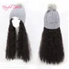 Moda Dzianiny Wełniane Peruki W Wigs Women Baseball Cap Wig Hair Funny Hat Casual Streetwear Hip Hop Cap