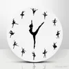 Horloge murale de danse de Ballet pour fille, miroir en acrylique, fournitures de décoration de salon, créatives simples, noir et blanc, DIY bricolage, 3leC1