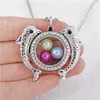 3 Colors Dolphins pegasus guitar mushroom Rhinestone Magnetic Glass Floating Locket Pendants Women Charms 20" Necklace