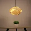 Sydöstra Asien kreativa hänge ljus Kinesisk klassisk hand stickad bambu hanglamp armatur suspension loft konst hängande lampa