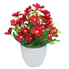 인공 꽃 밝은 색상 실물 같은 국화 가짜 식물 화분에 심은 식물 집 장식