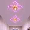 Crystal Flowers Leaves Ceiling Light Hallway Porch Entrance Aisle Balcony Spotlight Modern Simple 3W LED Ceiling Lamp