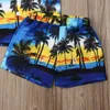여름 해변 스타일 2pcs 아기 소년 옷 복장 휴일 코코넛 나무 인쇄 짧은 소매 셔츠 + 반바지 소년 세트