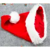 크리스마스 장식 산타 클로스 모자 겨울 따뜻한 고급 성인 어린이 소프트 플러시 메리 파티 용품 1