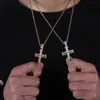 Iced Out Micro Paved CZ Nail Cross Colgante Collar Hombres Hip Hop Oro Plata Color Charm Chains Regalo de La Joyería
