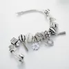 Charm Peach Heart Pendant Armband för Pandora Luxury Designer Silverpläterat mode gör-det-själv pärlhängande armband med låda