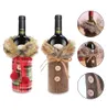 Maglione natalizio Copri bottiglia di vino Colletto più recente Cappotto con bottoni Design Maglione per bottiglia di vino Set di abiti per bottiglie di vino Decorazioni per feste di Natale
