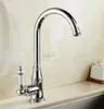 Deck Mounted Keukengootsteen Kraan Heet en koud Water Mixer Tap Crane Chrome Antieke Brons Afgewerkte koperen borstel nikkel