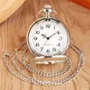 Antique Fashion Silver Hollow Out Cover Pocket Watch Femmes Men Men de quartz Monodes analogiques avec chaîne de collier Corloge d'horloge Reloj de 4812625