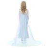 Vêtements de marque de luxe pour enfants au détail robes de filles robe de princesse à paillettes reine des neiges avec cape longue robe de soirée vêtements pour enfants 1050067