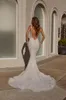 2020 Pallas Couture Robe De Mariée Sirène Avec Train Détachable Spaghetti Appliqued Paillettes Perlée Robe De Mariée Dos Nu Vestidos De Novia