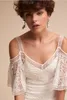 2020 BHLDN Mermaid Wedding Dresses Off The Shoulder Lace Appliques Sweep Train Plus Size Wedding Dress Half Long Sleeve Bridal Gowns 4493