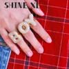 Nouveau Design A-Z lettre anneau de réglage ouvrable Micro pavé Zircon cubique anneaux pour femmes bijoux de mariage cadeau