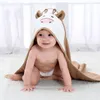 new pink green small cow hooded childrens bathrobe baby cotton soft cloak bath towel