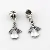 100 sztuk / partia Dangle Antique Silver Cute Angel Alloy Charm Koraliki dla biżuterii Making bransoletka Naszyjnik Ustalenia 12.2x30mm