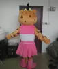 2019 hete verkoop een meisje Panther mascotte kostuum met roze jurk voor volwassenen om te dragen