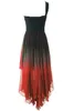 Sexy ombre One épaule cristaux Robe de bal Hi-Lo Gradient Backless Murffon Homecoming Cocktail Soirée Robe de fête QC1335 2652