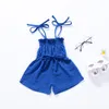 kids designer Romper Clothes Baby Girls Solid Cotton Sling romper infant toddler suspender Jumpsuits 2019 Summer INS Children Clothing