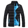 Designer hiver hommes vestes couleur Pure col montant loisirs de plein air coton épaississement chaud vêtements rembourrés de coton hommes