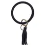 Läderarmband Nyckel Ring PU Handled Key Ring Tassel Hängsmycke Armband Sport Keychain Armband Bangle Round Rings Party Favor GB1306