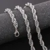 Ed Rope Chain Classic Mens Jewelry 18K White Gold Filled Hip Hop Fashion Necklace Jewelry 24 Inches286s