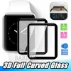 Para Apple Watch 4 40 mm 44 mm 3D Protector de pantalla de vidrio templado curvo completo Cobertura total iWatch Series 5 2 3 38 mm 42 mm Película de pantalla con caja