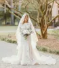 Classic Lace Mermaid Wedding Dresses Jewel Neck Bohemian Sweep Train Boho Bridal Gowns Long Sleeves Plue Size vestidos de novia