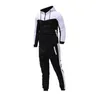 Tracksuits Men 2 Pieces Set Causal Color Patchwork Sportwear Mens Tracksuit Leisure Pockets Hoodies Sweatshirt Pants Suit 3XL