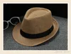 보그 맨 여성 소프트 페도라 파나마 모자 면직물 / 린넨 밀짚 모자 야외 인색 한 둥근 모자 봄 여름 해변 34 색 TO662