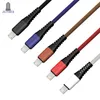 100PCS / Lot Type-C / Micro USB-kabel Anti Break Cloth Woven Nylon Flätad Snabb Laddningskabel Data Sync Överföringsledning Vävning Silky Tråd