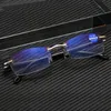 安く男性の女性の抗ブルーライトコンピュータ眼鏡のためのフレームレスの正方形の眼鏡眼鏡Far Sigth Presbyopiaリーダーメガネ+1.0  -  + 4.0