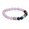 Sette chakra bracciali con pietre preziose testa di Buddha per gioielli di moda per uomo e donna