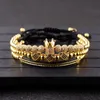 Amader 3PCS / SET LUXURY CZ CORM CORM CHARM CHARE BUTH MACRAME BRACELETS Мужчины ручной работы Длинные трубки BraceletsBangles для женщин C19021501