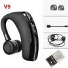 Single Wireless Bluetooth Handsfree Earphone V8 V9 Business Sports Headset Headphone Noise Cancelling Headset for Driver Sport Music Calling