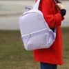 Rouge Grand Seersucker Sacs D'école 25pcs Lot GA entrepôt Coton Rayures Classique Sac À Dos Doux Fille Sacs À Dos personnalisés Garçon DOMIL106031