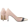 Hot Sale-Sapatos Feminino Womens Pekad Toe Patent PU Läder Heels Korsettstil Arbetspumpar Court Shoes