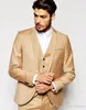 Costumes de mariage en or à la mode, sur mesure, jolis costumes Slim Fit pour hommes, Tuxedos de marié, costumes de fête formels (veste + pantalon + gilet)