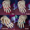 408 adet / paket Karışık 17 Renkler Tam Kısa Yuvarlak Tırnak İpuçları Yumuşak Şeker Renk Oval Kafa Sahte Çiviler Akrilik Yanlış Nail Art Salon İpuçları