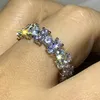 Nieuwe Collectie Luxe Sieraden 10kt Wit Gold Vul Volledige Ronde Cut White Topaz CZ Diamond edelstenen Belofte Bruiloft Band Ring voor Lover