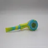 Mais novo estilo colorido fumar Silicone Vidro Handpipe seco Herb Tabaco Filtro Tubo portátil inovador design de alta qualidade DHL grátis