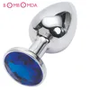 Tamanho grande De Metal Anal Plug Booty Beads de Aço Inoxidável + Cristal Jóias Sex Toys Produtos Adultos Butt Plug Para As Mulheres Homem C18112701