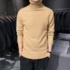 Dicke Warme Rollkragenpullover Männer Herbst Winter Slim Fit Strickwaren Marke Herren Pullover Einfarbig Langarm pullover männer S-2XL1